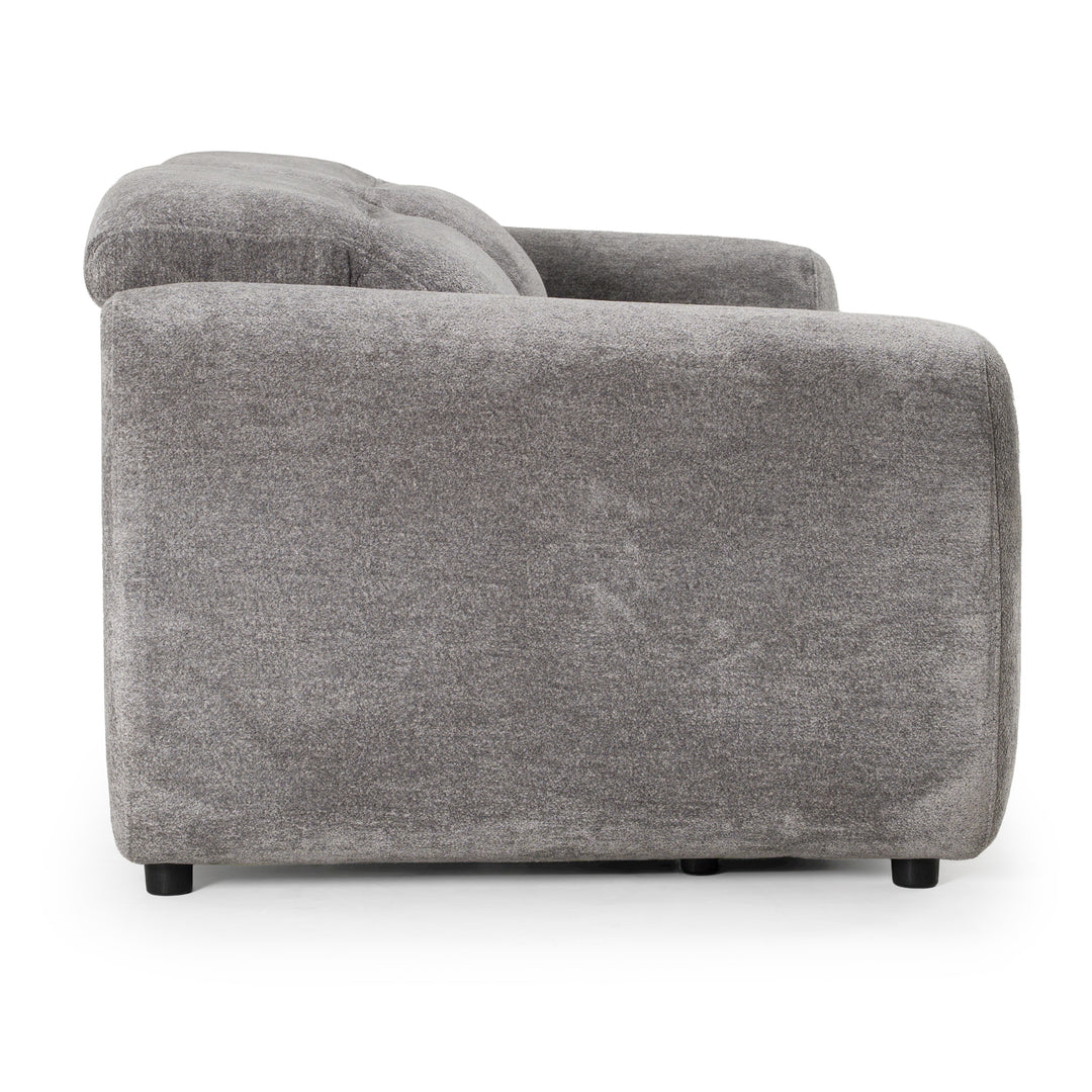 Brevig - Modern Grey Fabric Sofa with 2 Recliners