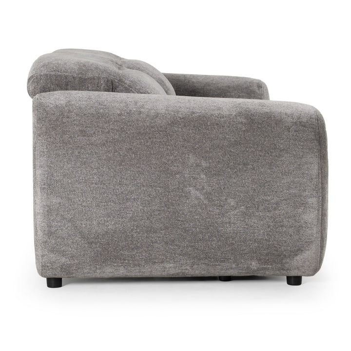 Brevig - Modern Grey Fabric Sofa with 2 Recliners