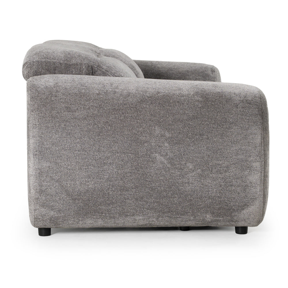 Brevig - Modern Grey Fabric Sofa w/ 2 Recliners - View 4