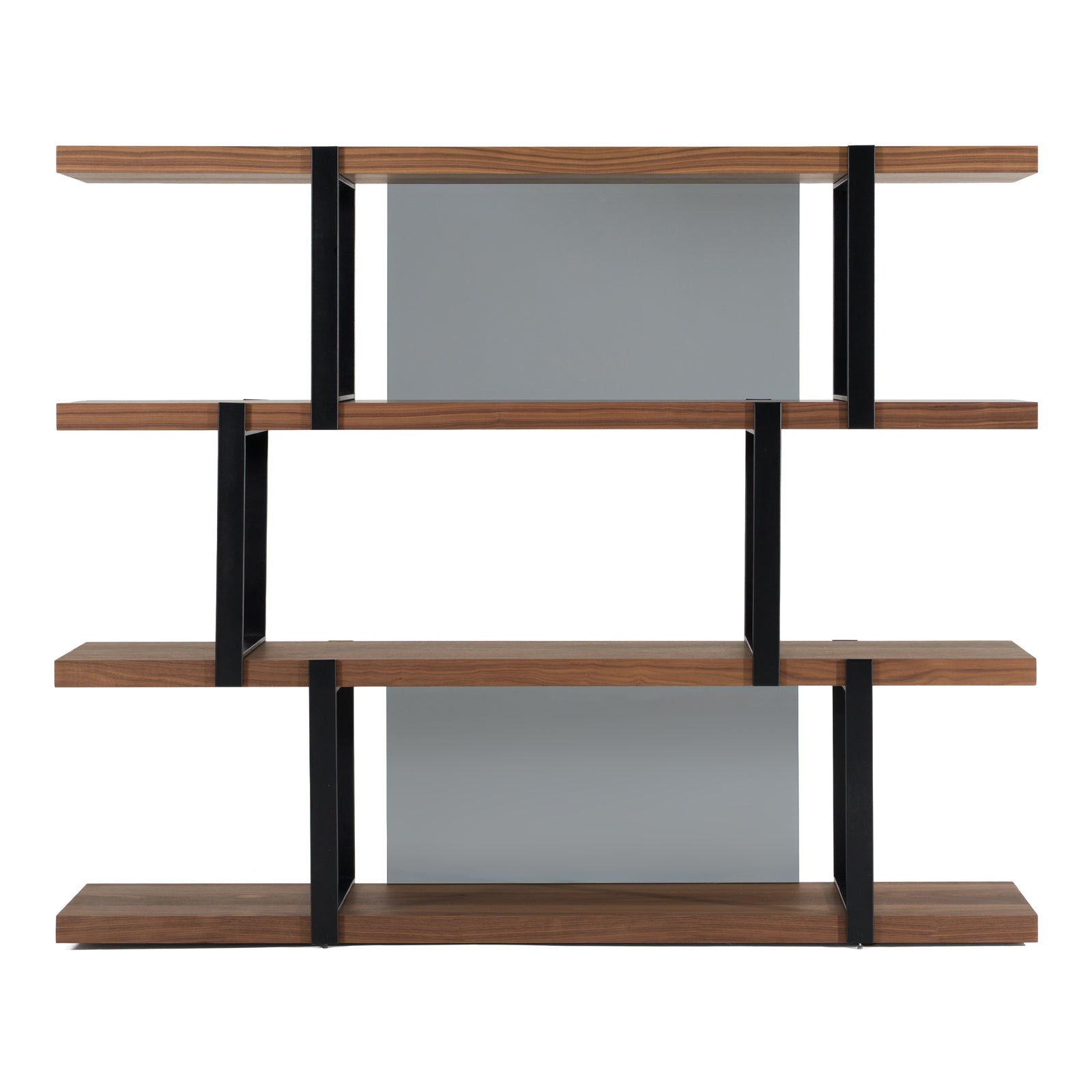 Brewer - Modern Walnut  and  Black Bookshelf