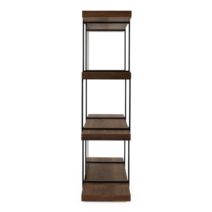 Brewer - Modern Walnut &amp; Black Bookshelf
