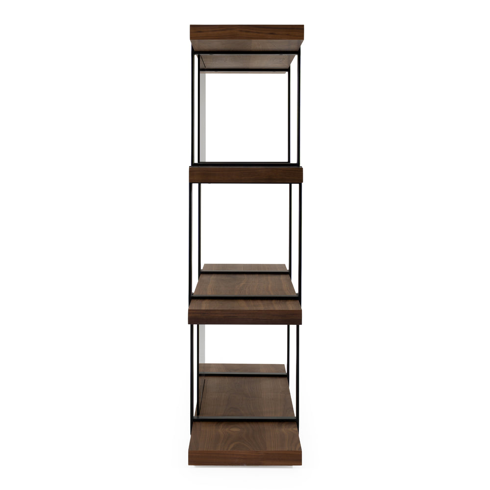 Brewer - Modern Walnut & Black Bookshelf - View 4