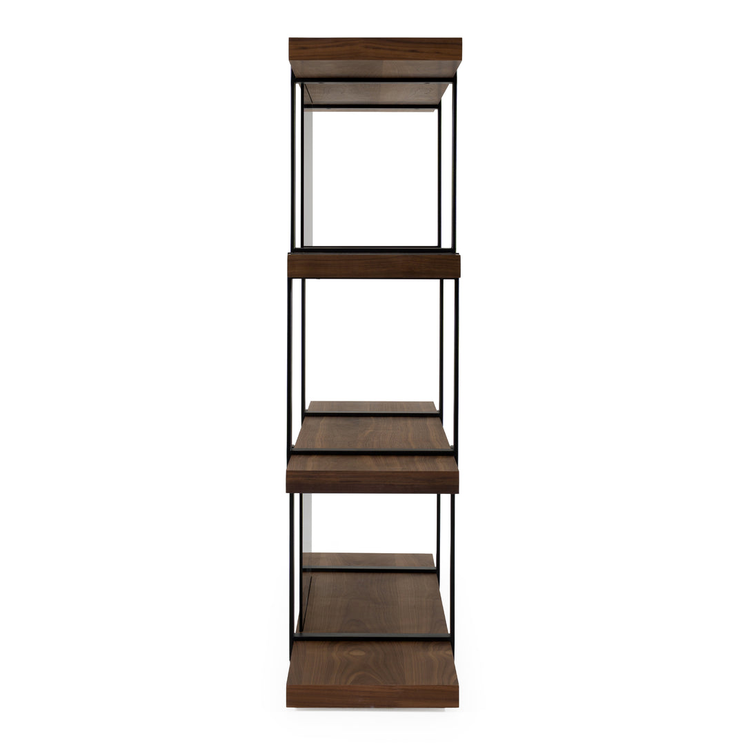 Brewer - Modern Walnut & Black Bookshelf