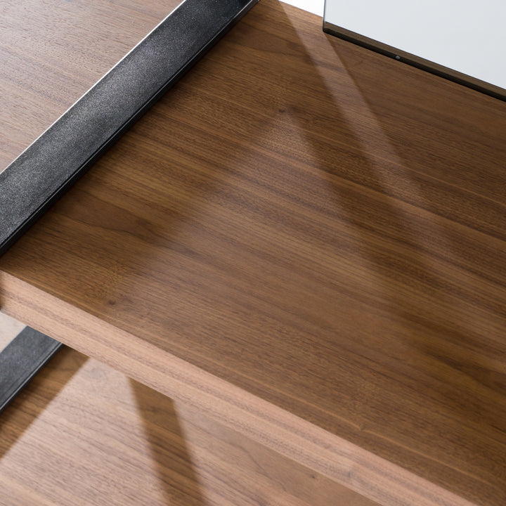 Brewer - Modern Walnut &amp; Black Bookshelf