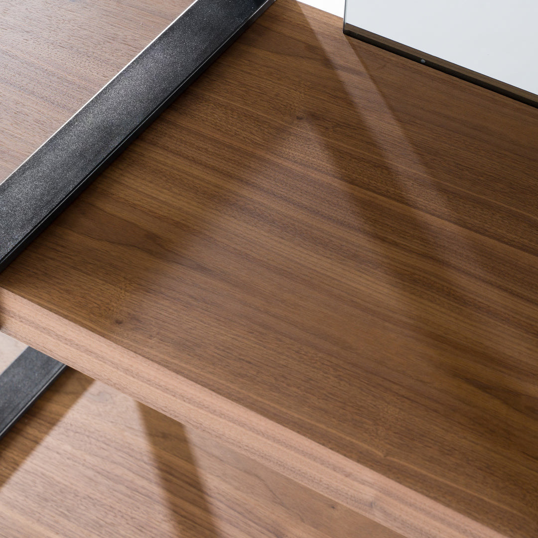 Brewer - Modern Walnut & Black Bookshelf