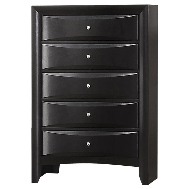 Briana - 5 - Drawer Bedroom Chest - Black Accent Chest modern furniture Contempo Furniture