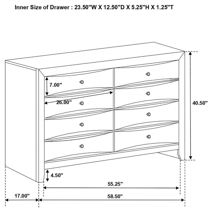 Briana - 8 - Drawer Dresser - Black Dressers modern furniture Contempo Furniture