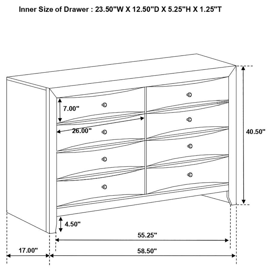 Briana - 8 - Drawer Dresser - Black Dressers modern furniture Contempo Furniture