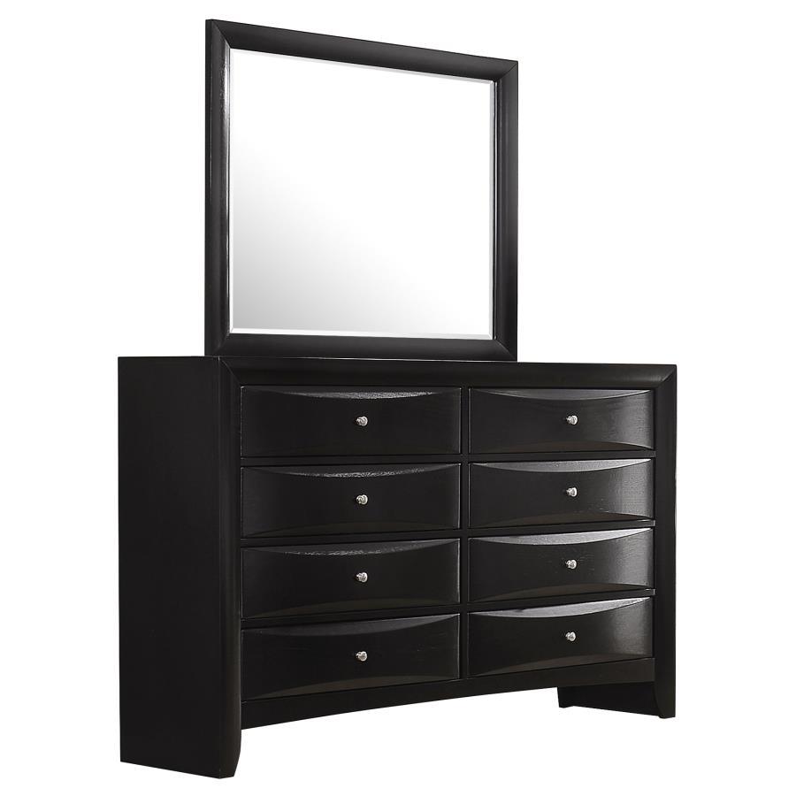 Briana - 8 - Drawer Dresser With Mirror - Black Dresser & Mirror modern furniture Contempo Furniture