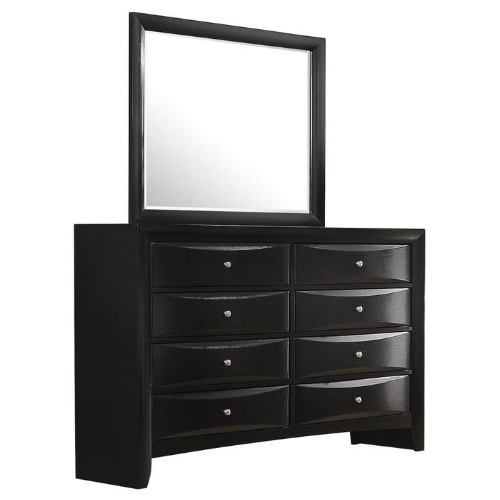 Briana - 8 - Drawer Dresser With Mirror - Black Dresser &amp; Mirror modern furniture Contempo Furniture