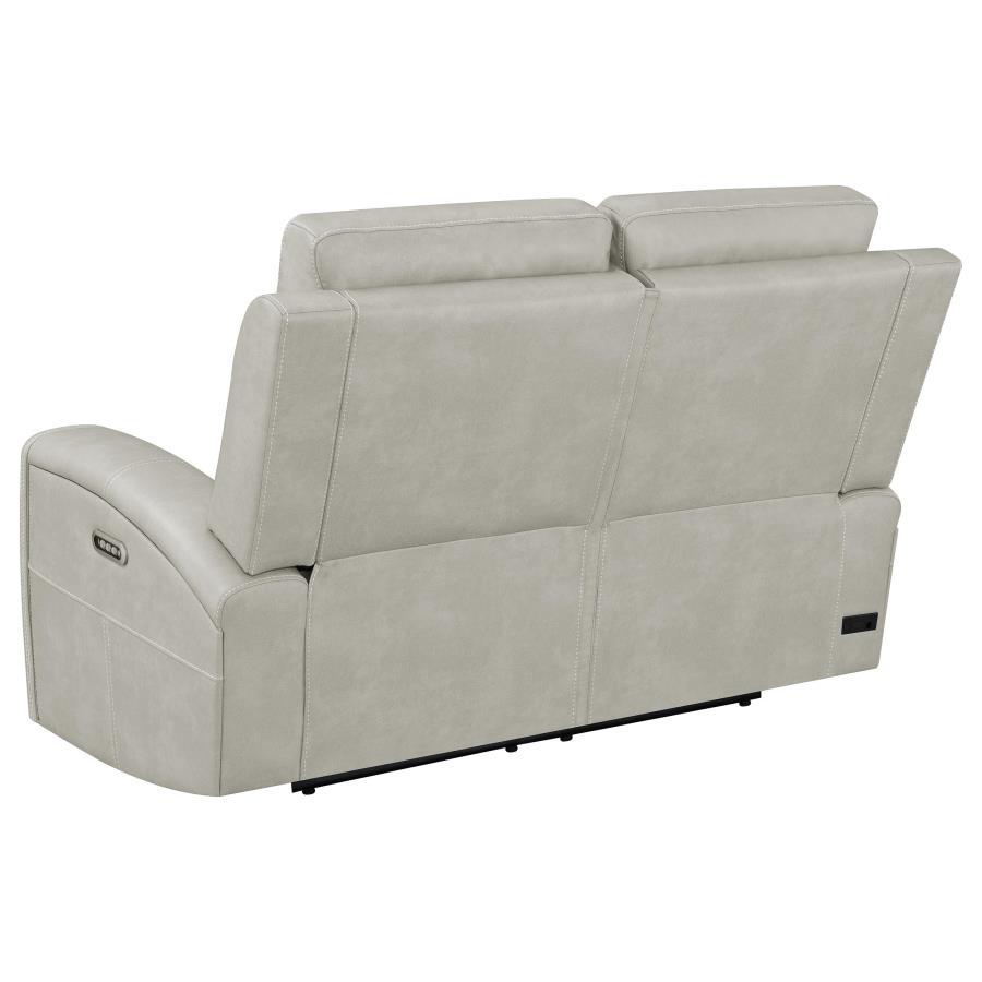 Brickston - 2 Piece Triple Power Reclining Sofa Set - Gray Reclining Sofa & Loveseat modern furniture Contempo Furniture