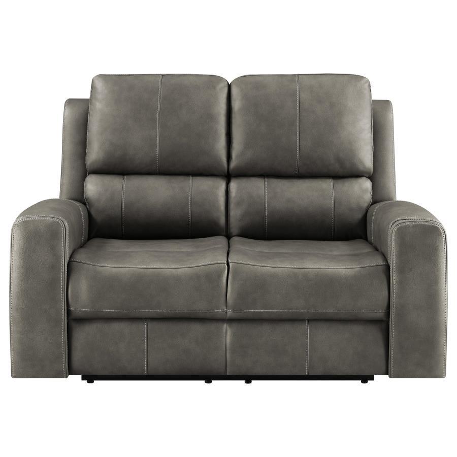 Brickston - Triple Power Reclining Loveseat - Charcoal Reclining Loveseat modern furniture Contempo Furniture