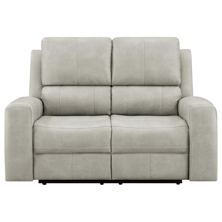 Brickston - Triple Power Reclining Loveseat - Gray Reclining Loveseat modern furniture Contempo Furniture