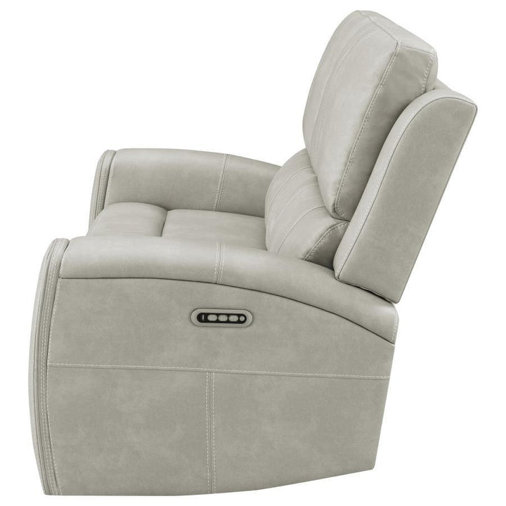 Brickston - Triple Power Reclining Loveseat - Gray Reclining Loveseat modern furniture Contempo Furniture