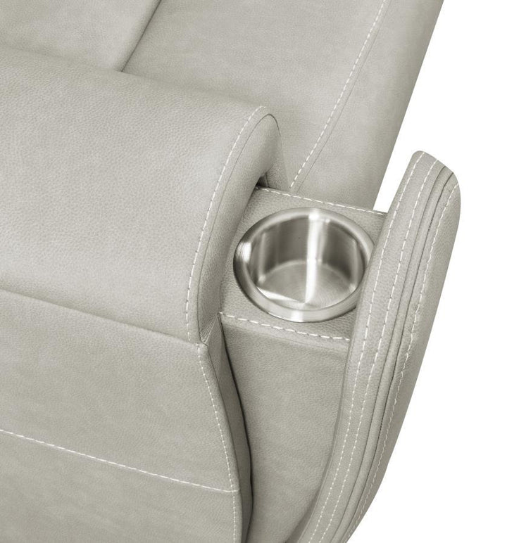 Brickston - Triple Power Reclining Loveseat - Gray Reclining Loveseat modern furniture Contempo Furniture