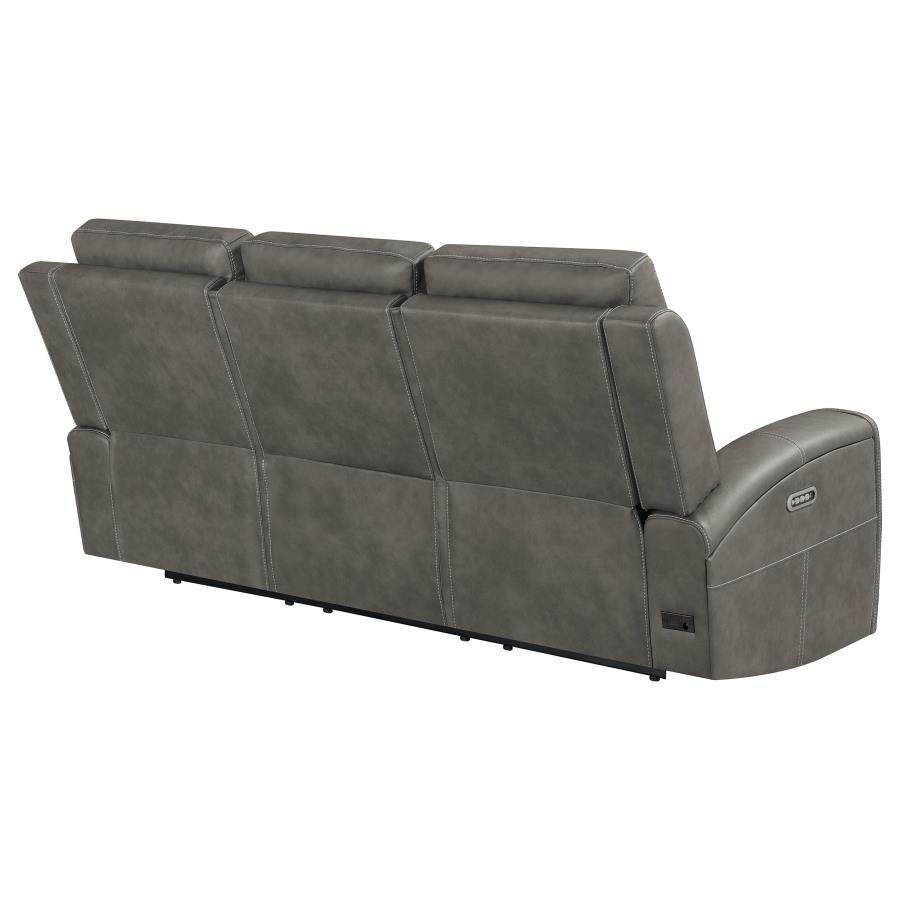 Brickston - Triple Power Reclining Sofa - Charcoal Power Reclining Sofa modern furniture Contempo Furniture