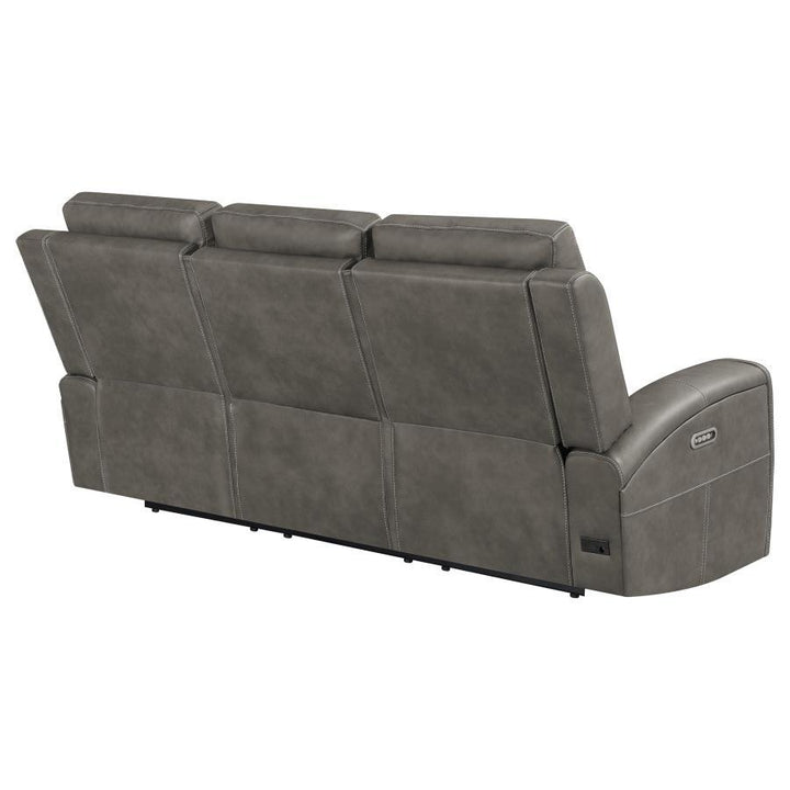 Brickston - Triple Power Reclining Sofa - Charcoal Power Reclining Sofa modern furniture Contempo Furniture