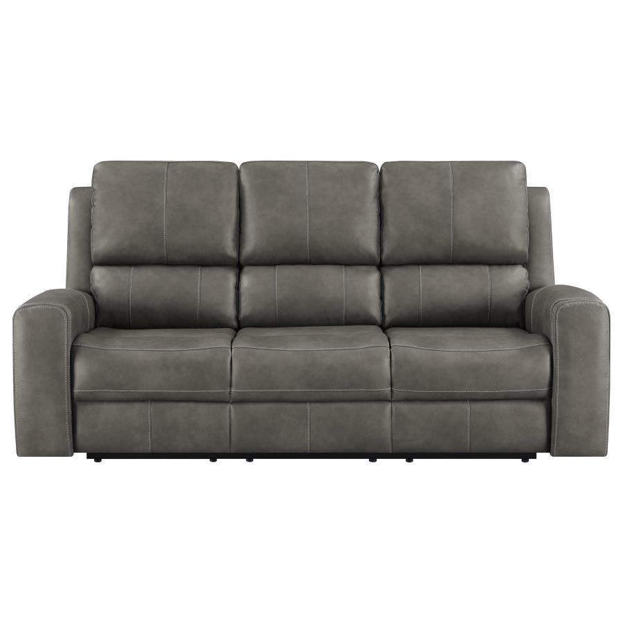 Brickston - Triple Power Reclining Sofa - Charcoal Power Reclining Sofa modern furniture Contempo Furniture