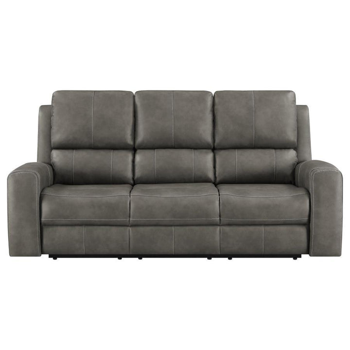 Brickston - Triple Power Reclining Sofa - Charcoal Power Reclining Sofa modern furniture Contempo Furniture