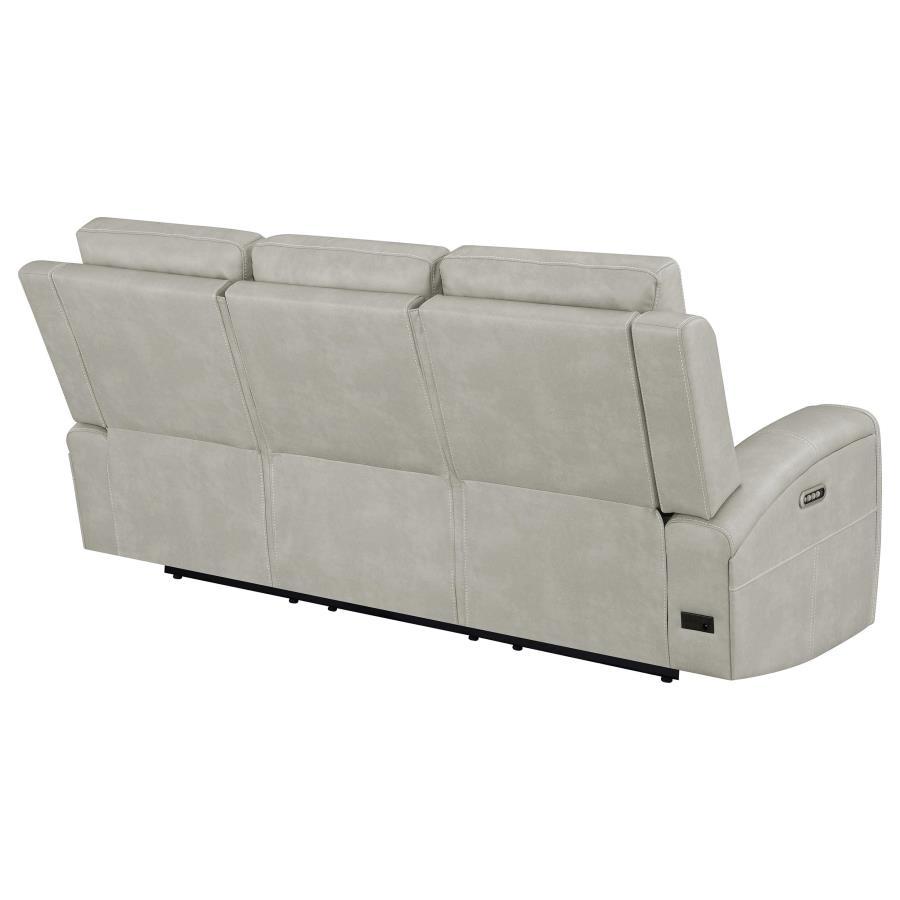 Brickston - Triple Power Reclining Sofa - Gray Power Reclining Sofa modern furniture Contempo Furniture