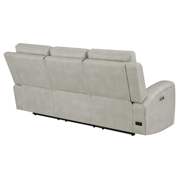 Brickston - Triple Power Reclining Sofa - Gray Power Reclining Sofa modern furniture Contempo Furniture