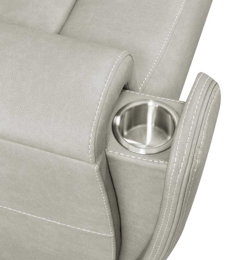 Brickston - Triple Power Reclining Sofa - Gray Power Reclining Sofa modern furniture Contempo Furniture