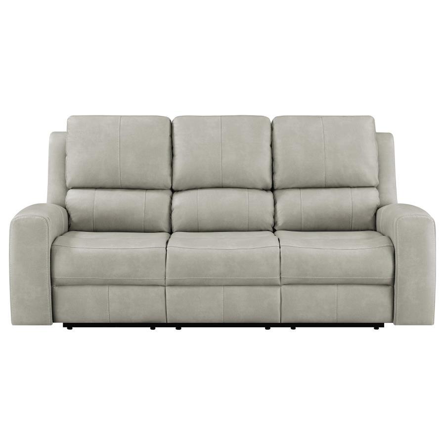 Brickston - Triple Power Reclining Sofa - Gray Power Reclining Sofa modern furniture Contempo Furniture