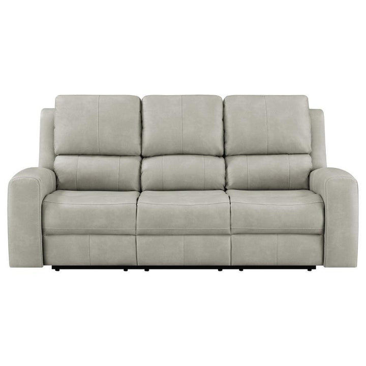 Brickston - Triple Power Reclining Sofa - Gray Power Reclining Sofa modern furniture Contempo Furniture