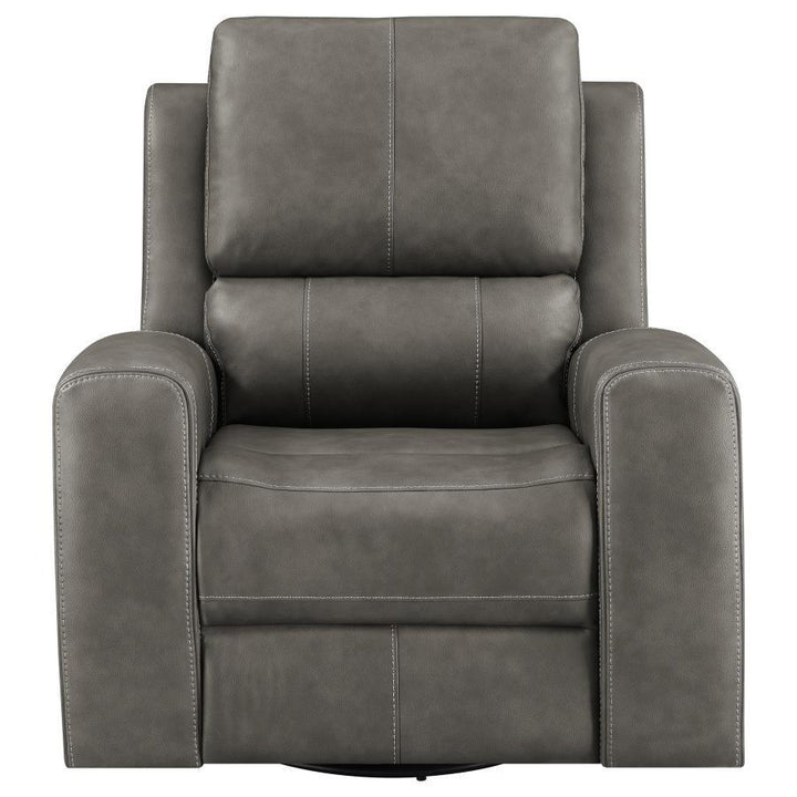 Brickston - Triple Power Swivel Glider Recliner - Charcoal Swivel Glider Chair modern furniture Contempo Furniture