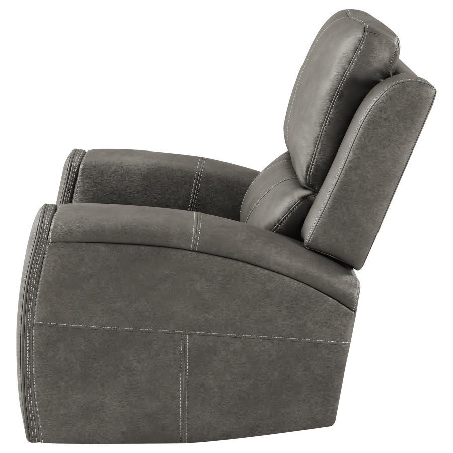 Brickston - Triple Power Swivel Glider Recliner - Charcoal Swivel Glider Chair modern furniture Contempo Furniture