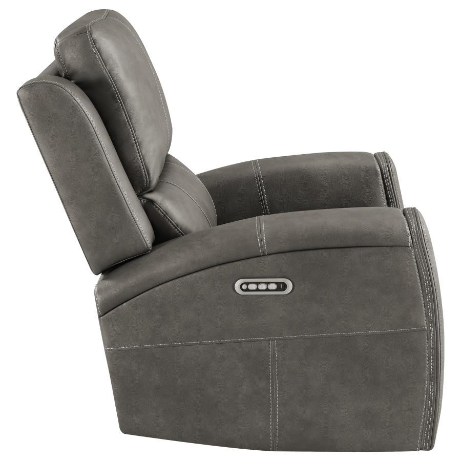 Brickston - Triple Power Swivel Glider Recliner - Charcoal Swivel Glider Chair modern furniture Contempo Furniture