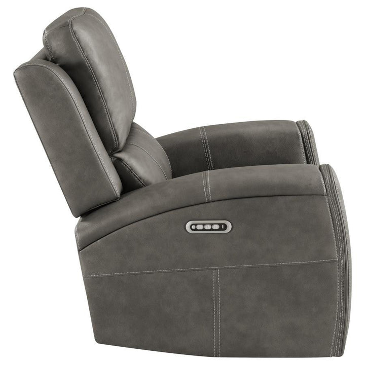 Brickston - Triple Power Swivel Glider Recliner - Charcoal Swivel Glider Chair modern furniture Contempo Furniture