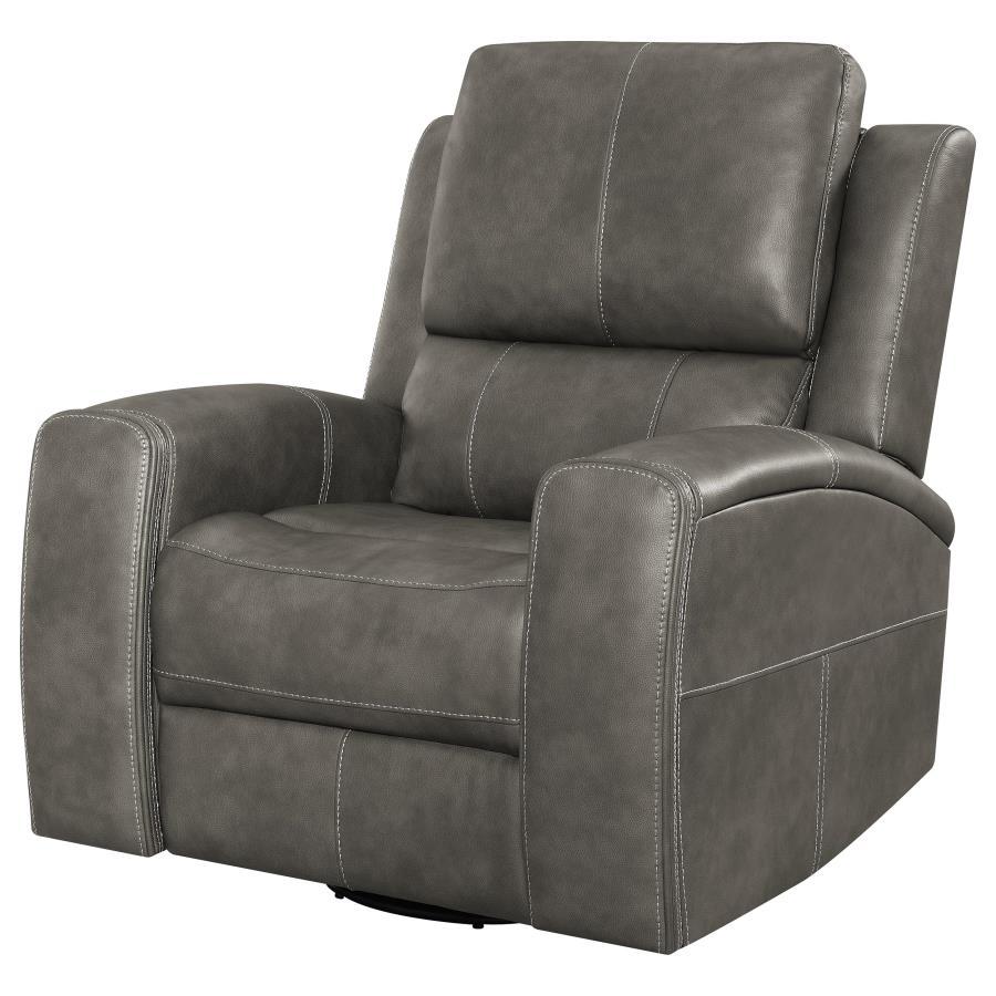 Brickston - Triple Power Swivel Glider Recliner - Charcoal Swivel Glider Chair modern furniture Contempo Furniture