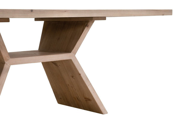 Bridge Dining Table - Smoke Gray Pine Dining Tabl modern furniture Contempo Furniture