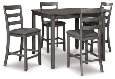 Bridson Counter Height Dining Table and Bar Stools (Set of 5) - Gray | Ashley Furniture