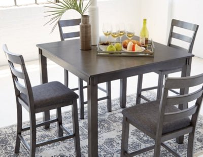 Bridson Counter Height Dining Table and Bar Stools (Set of 5) - Gray 5 Piece Dining Room Set modern furniture Contempo Furniture