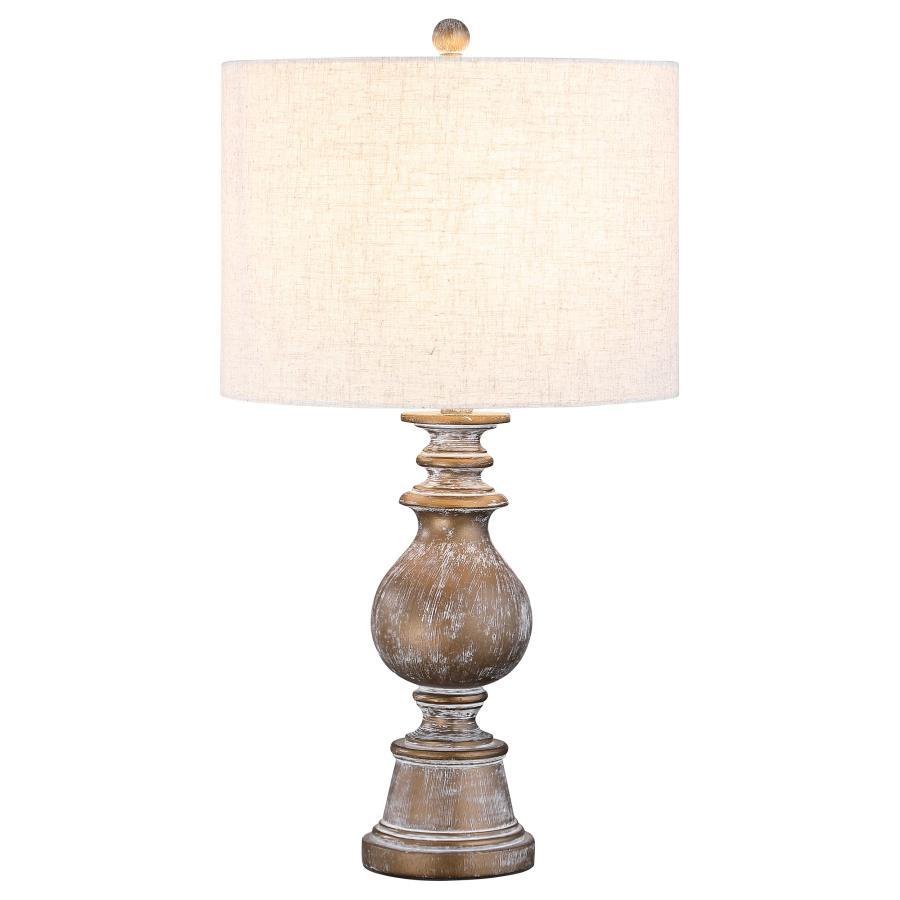 Brie - Drum Shade Urn Table Lamp - Antique Gold Table Lamps modern furniture Contempo Furniture