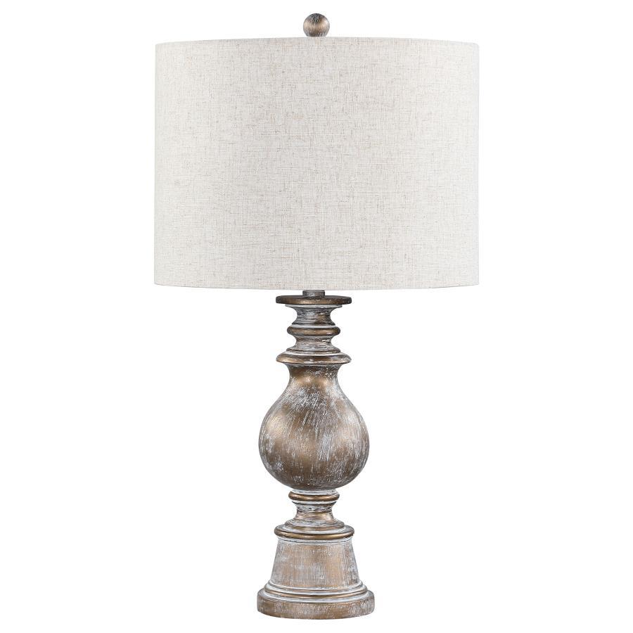 Brie - Drum Shade Urn Table Lamp - Antique Gold Table Lamps modern furniture Contempo Furniture