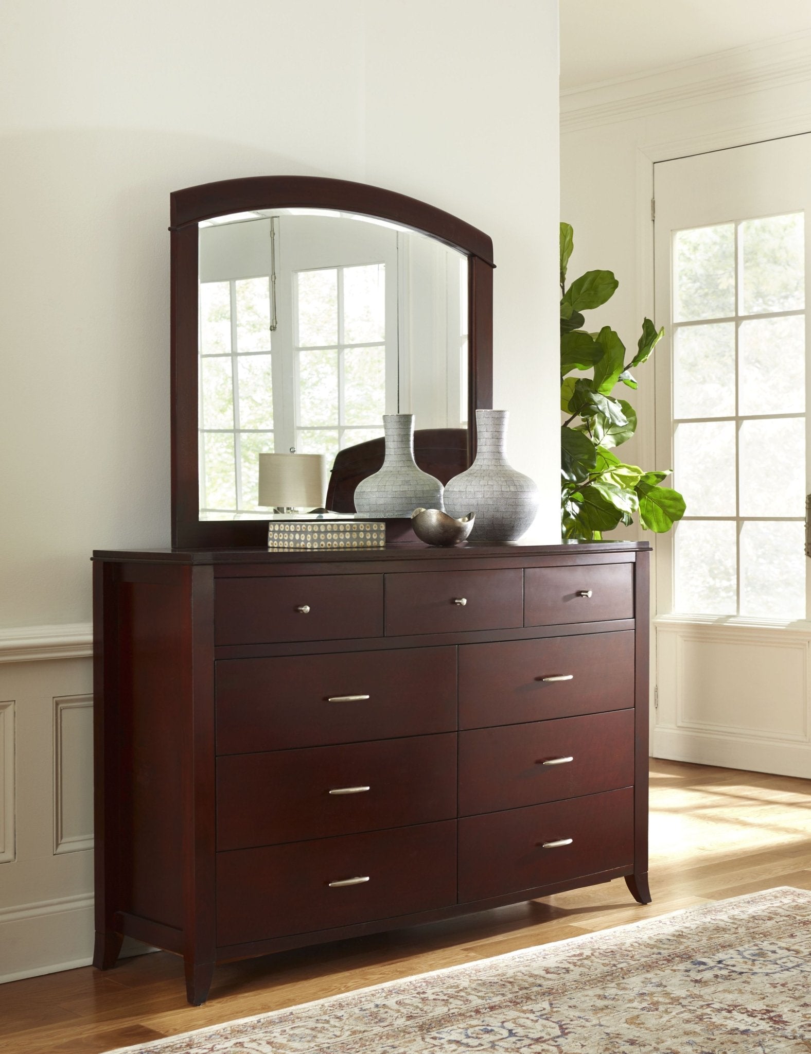 Brighton Nine Drawer Dresser In Cinnamon Dresser modern furniture Contempo Furniture