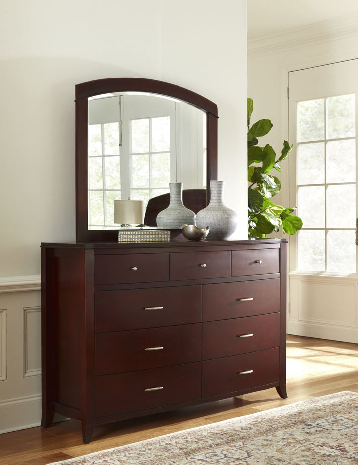 Brighton Nine Drawer Dresser In Cinnamon Dresser modern furniture Contempo Furniture