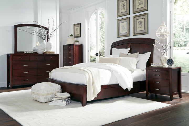 Brighton Wood Storage Bed in Cinnamon Bed modern furniture Contempo Furniture