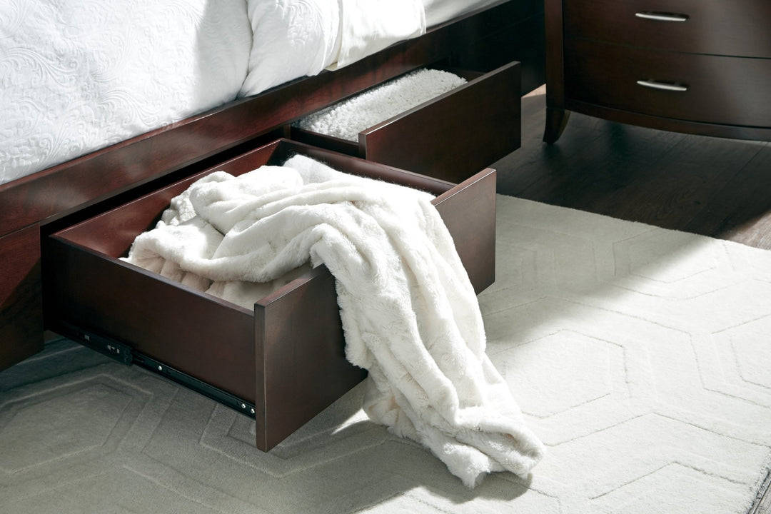 Brighton Wood Storage Bed in Cinnamon Bed modern furniture Contempo Furniture