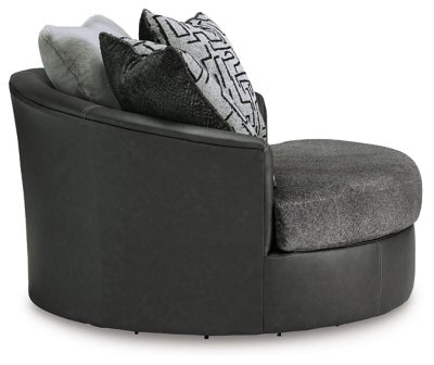 Brixley Pier Oversized Swivel Accent Chair - Dark Gray Swivel Chair modern furniture Contempo Furniture