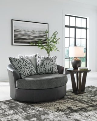 Brixley Pier Oversized Swivel Accent Chair - Dark Gray Swivel Chair modern furniture Contempo Furniture