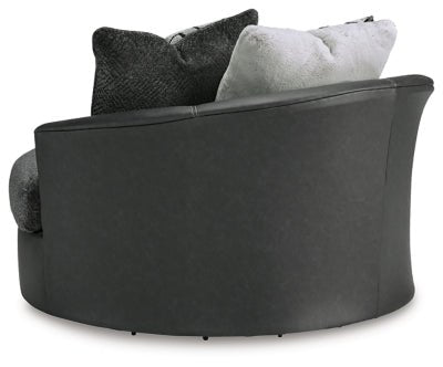 Brixley Pier Oversized Swivel Accent Chair - Dark Gray Swivel Chair modern furniture Contempo Furniture