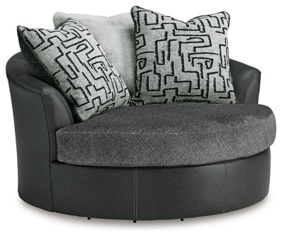 Brixley Pier Oversized Swivel Accent Chair - Dark Gray Swivel Chair modern furniture Contempo Furniture