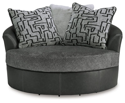 Brixley Pier Oversized Swivel Accent Chair - Dark Gray Swivel Chair modern furniture Contempo Furniture