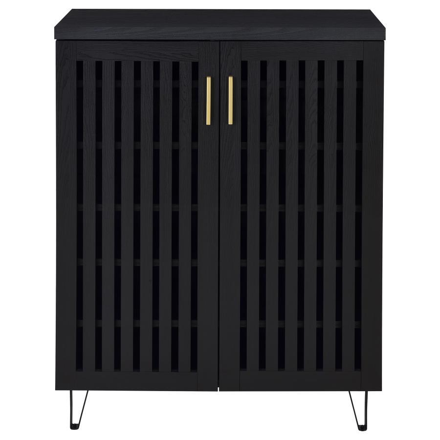Brixton - 2 - Door Entryway Shoe Storage Cabinets - Black Accent Cabinet modern furniture Contempo Furniture