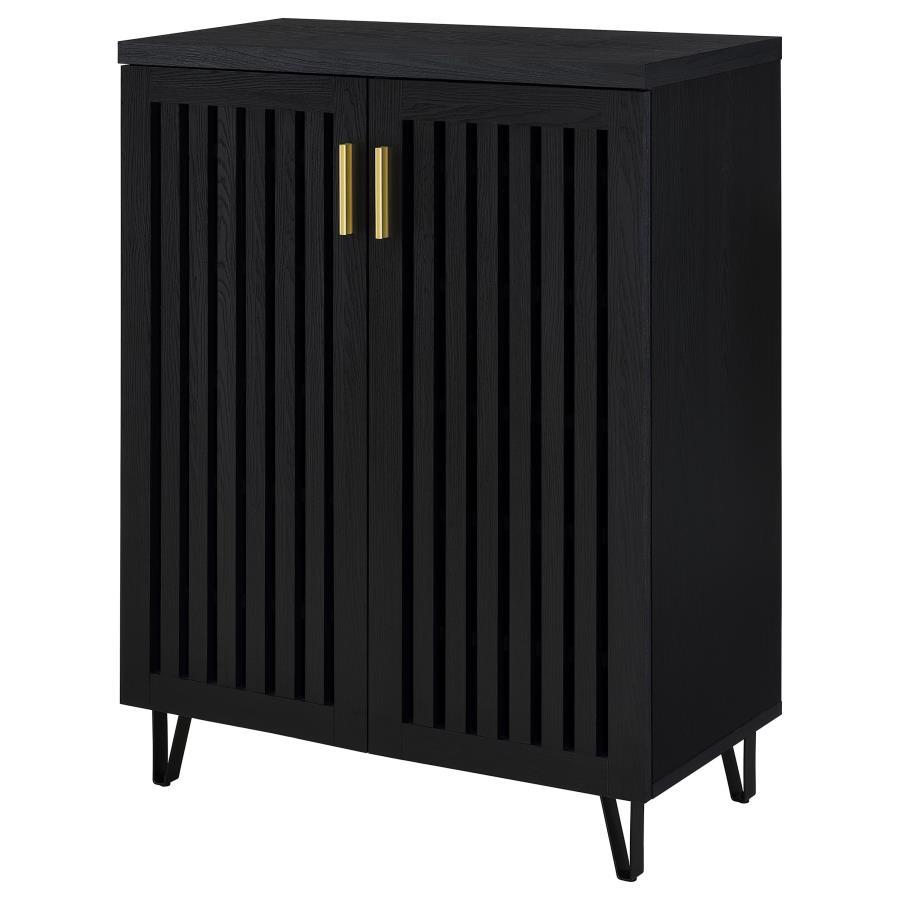 Brixton - 2 - Door Entryway Shoe Storage Cabinets - Black Accent Cabinet modern furniture Contempo Furniture