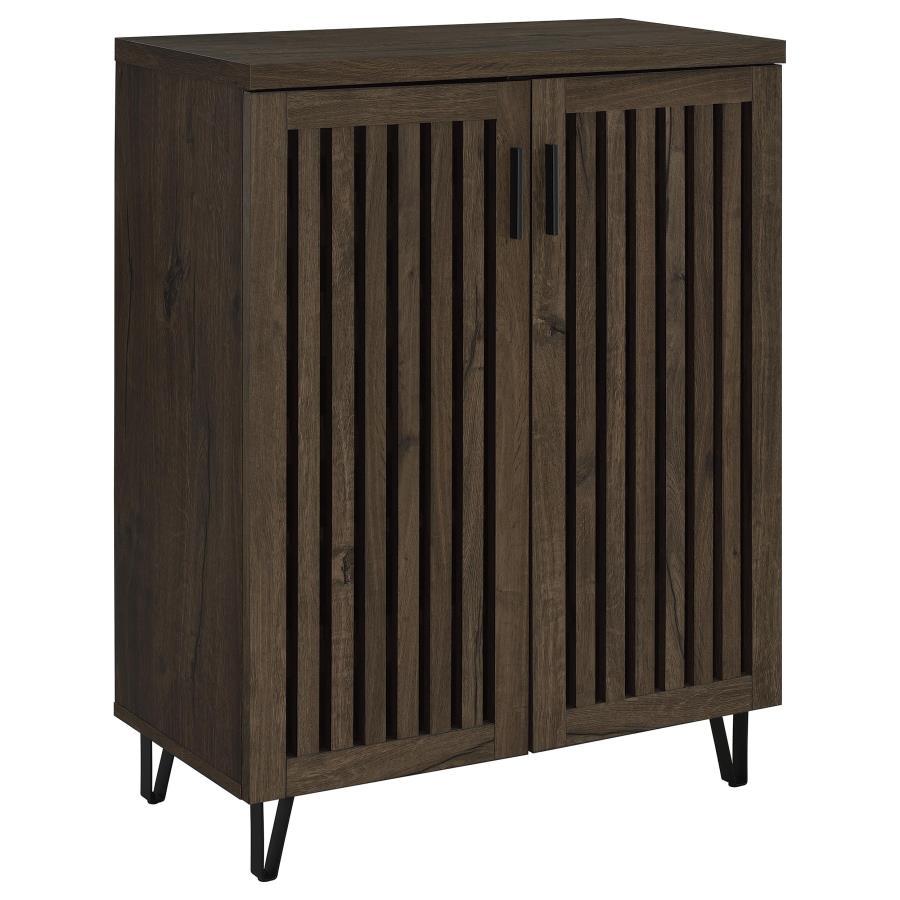 Brixton - 2 - Door Entryway Shoe Storage Cabinets - Smoked Oak Accent Cabinet modern furniture Contempo Furniture